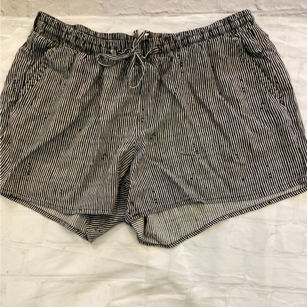 Black and White Striped Shorts